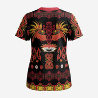 Papua Batik Motif Scrub Top Papua Spirit Black Version LT05 - Polynesian Pride