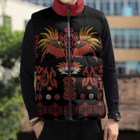 Papua Batik Motif Sleeveless Puffer Jacket Papua Spirit Black Version LT05 - Polynesian Pride