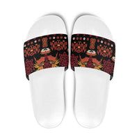 Papua Batik Motif Slide Sandals Papua Spirit Black Version - Polynesian Pride