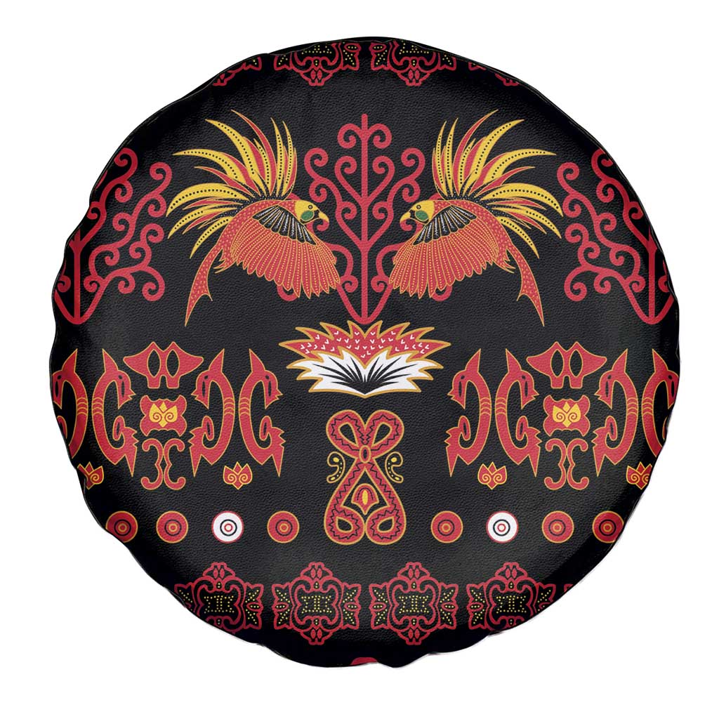 Papua Batik Motif Spare Tire Cover Papua Spirit Black Version - Polynesian Pride