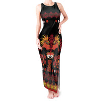 Papua Batik Motif Tank Maxi Dress Papua Spirit Black Version LT05 Women Black - Polynesian Pride