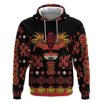 Papua Batik Motif Zip Hoodie Papua Spirit Black Version - Polynesian Pride