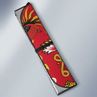 Papua Batik Motif Auto Sun Shade Papua Spirit Red Version - Polynesian Pride