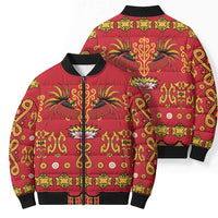 Papua Batik Motif Bomber Puffer Jacket Papua Spirit Red Version LT05 - Polynesian Pride