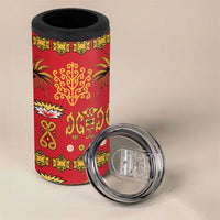 Papua Batik Motif 4 in 1 Can Cooler Tumbler Papua Spirit Red Version LT05 - Polynesian Pride