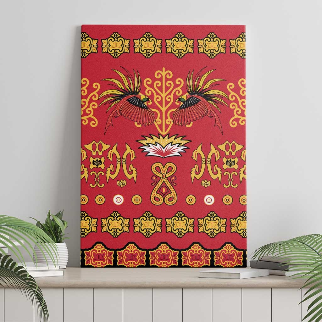 Papua Batik Motif Canvas Wall Art Papua Spirit Red Version LT05 - Polynesian Pride