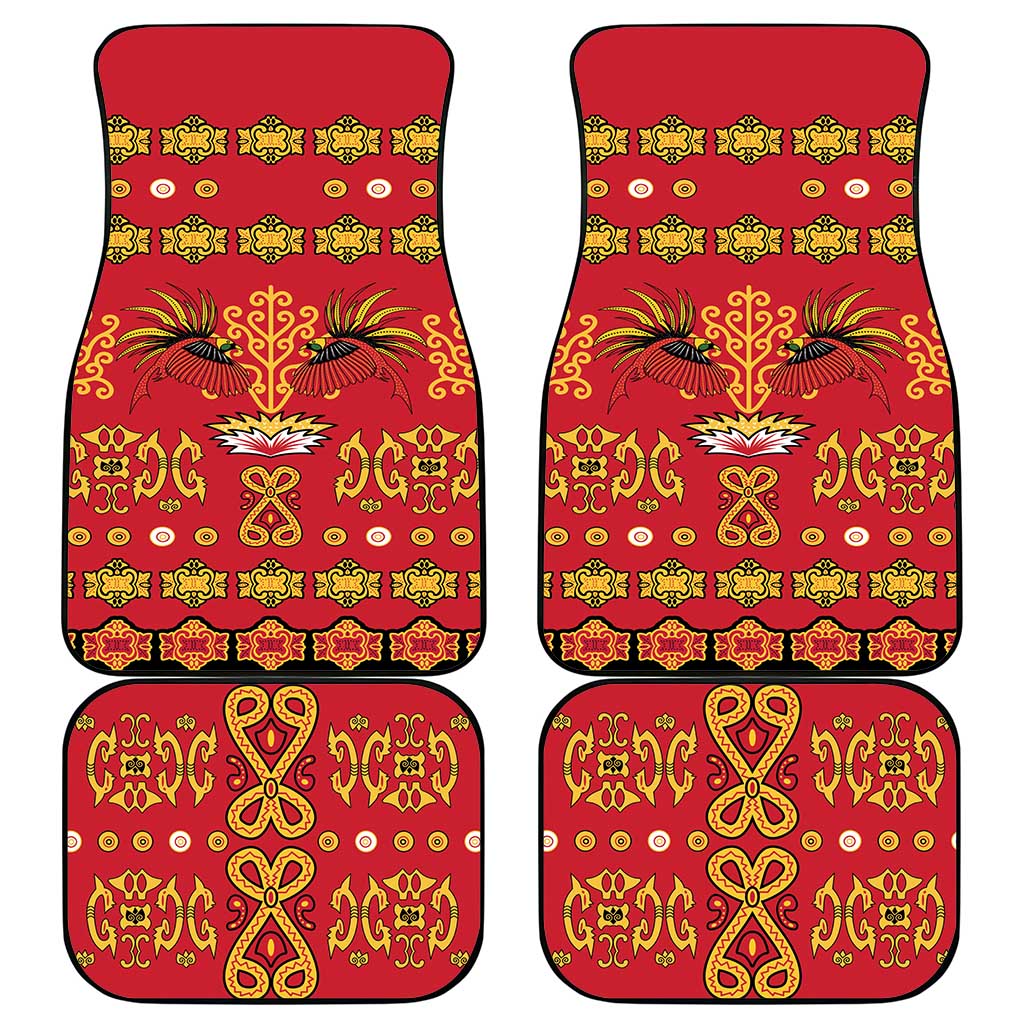Papua Batik Motif Car Mats Papua Spirit Red Version LT05 - Polynesian Pride