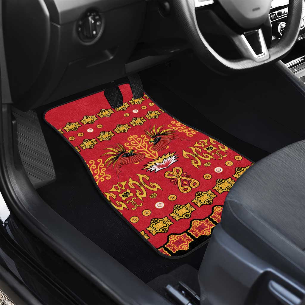 Papua Batik Motif Car Mats Papua Spirit Red Version LT05 - Polynesian Pride