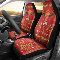Papua Batik Motif Car Seat Cover Papua Spirit Red Version - Polynesian Pride