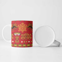 Papua Batik Motif Ceramic Mug Papua Spirit Red Version LT05 - Polynesian Pride