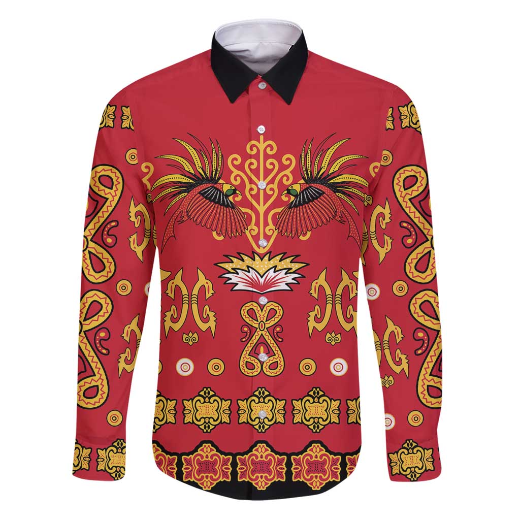 Papua Batik Motif Family Matching Puletasi and Hawaiian Shirt Papua Spirit Red Version - Polynesian Pride