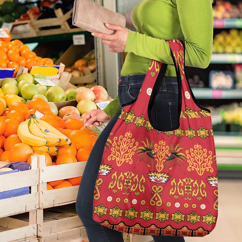 Papua Batik Motif Grocery Bag Papua Spirit Red Version LT05 - Polynesian Pride