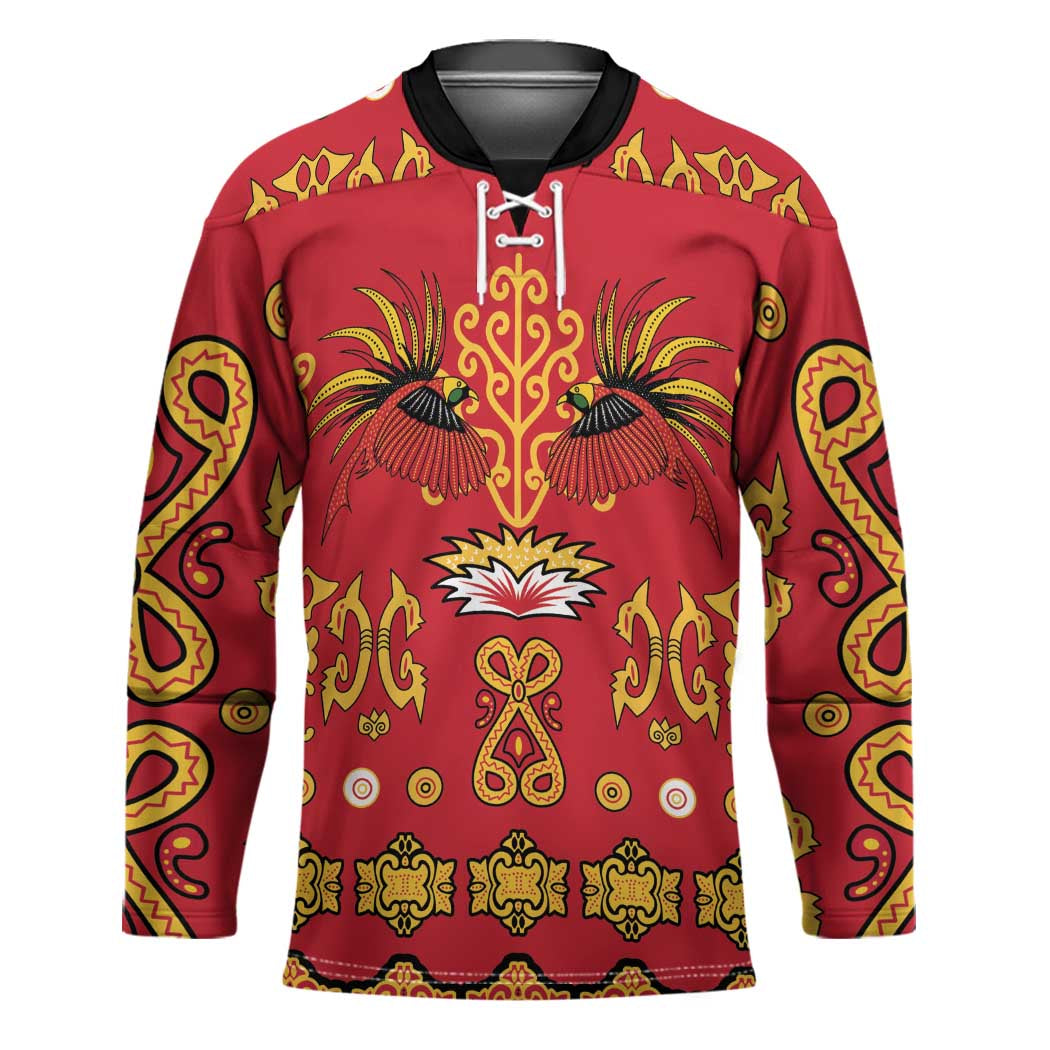 Papua Batik Motif Hockey Jersey Papua Spirit Red Version - Polynesian Pride