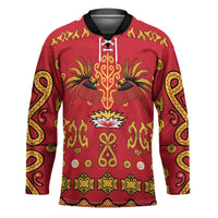 Papua Batik Motif Hockey Jersey Papua Spirit Red Version LT05 Unisex Red - Polynesian Pride
