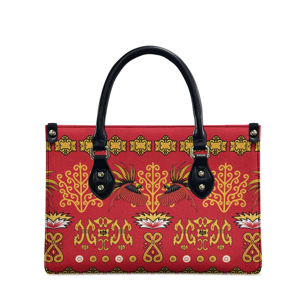Papua Batik Motif Leather Bag Papua Spirit Red Version - Polynesian Pride
