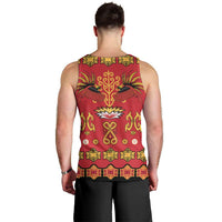 Papua Batik Motif Men Tank Top Papua Spirit Red Version LT05 - Polynesian Pride
