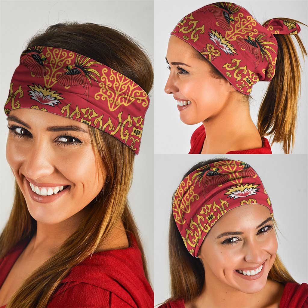 Papua Batik Motif Neck Gaiter Papua Spirit Red Version - Polynesian Pride