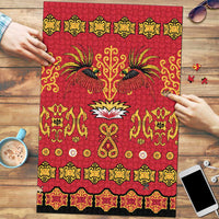 Papua Batik Motif Puzzle Papua Spirit Red Version LT05 Red - Polynesian Pride