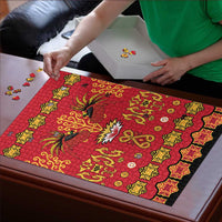 Papua Batik Motif Puzzle Papua Spirit Red Version LT05 - Polynesian Pride