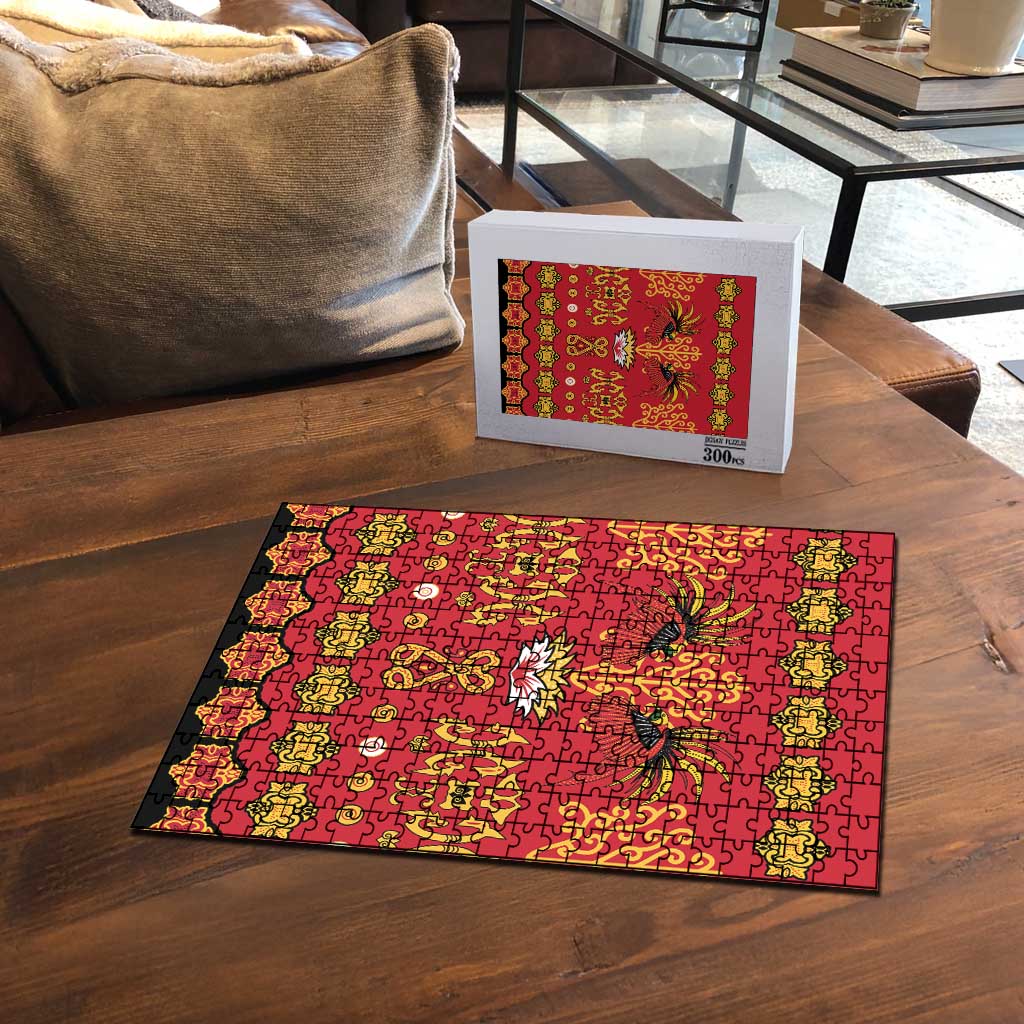 Papua Batik Motif Puzzle Papua Spirit Red Version LT05 - Polynesian Pride