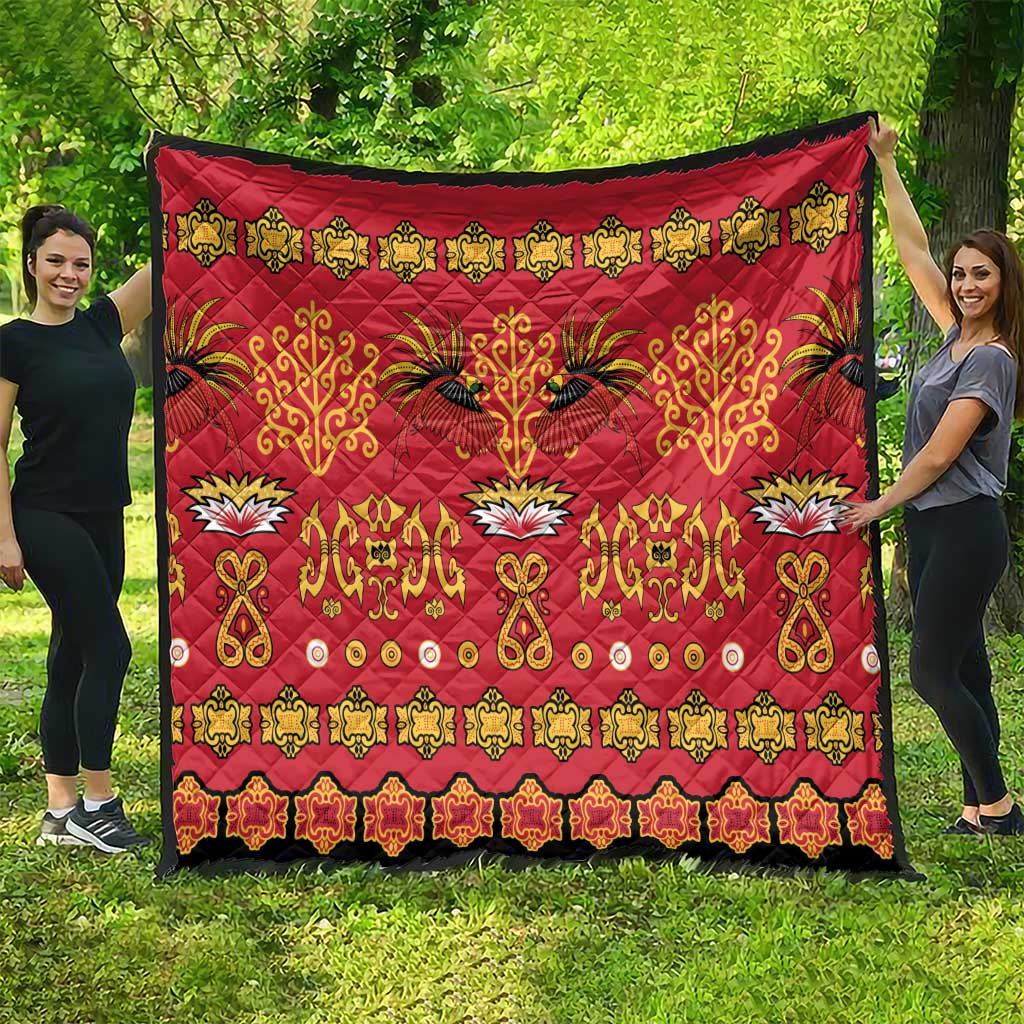 Papua Batik Motif Quilt Papua Spirit Red Version - Polynesian Pride