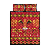 Papua Batik Motif Quilt Bed Set Papua Spirit Red Version - Polynesian Pride