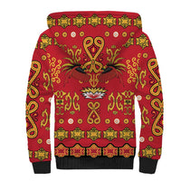 Papua Batik Motif Sherpa Hoodie Papua Spirit Red Version LT05 - Polynesian Pride