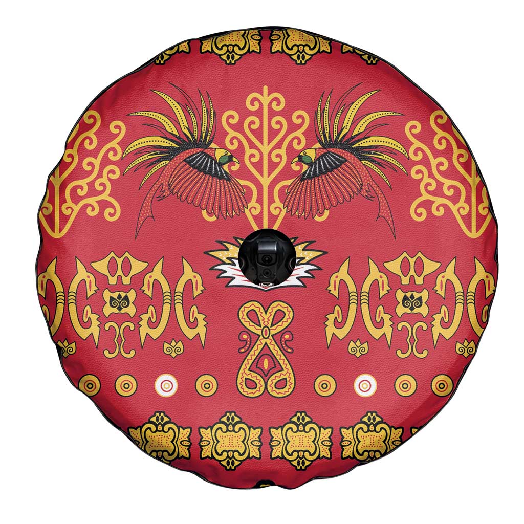 Papua Batik Motif Spare Tire Cover Papua Spirit Red Version - Polynesian Pride