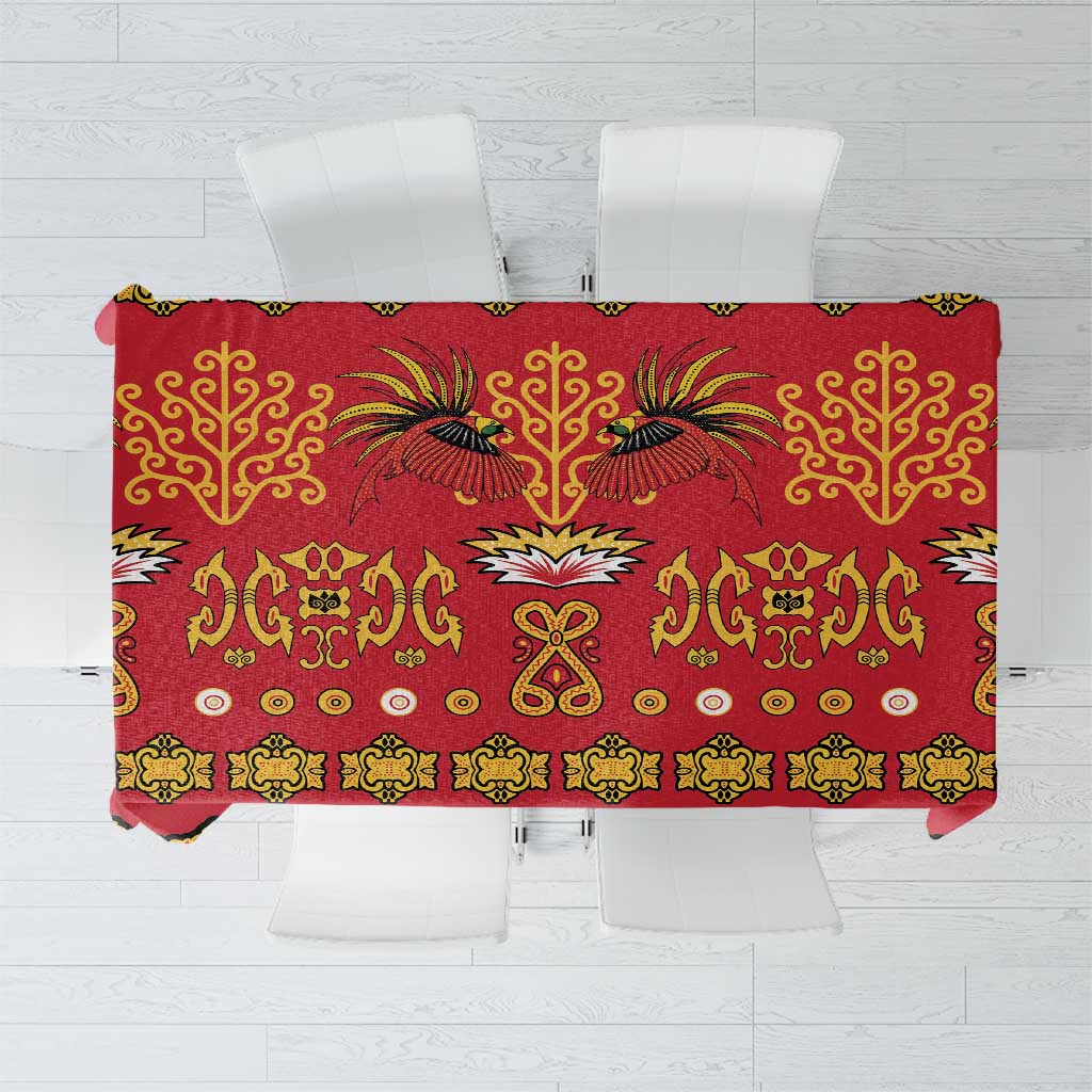 Papua Batik Motif Tablecloth Papua Spirit Red Version LT05 Red - Polynesian Pride