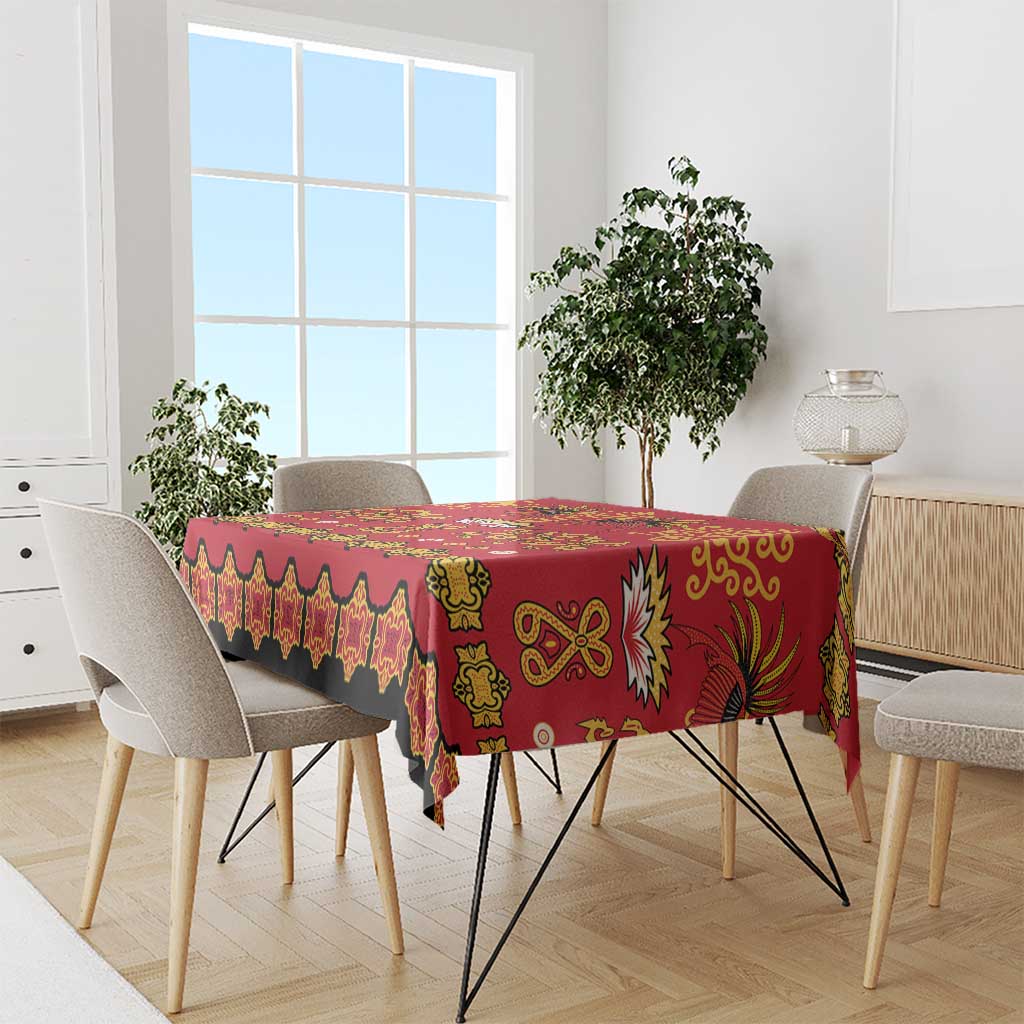 Papua Batik Motif Tablecloth Papua Spirit Red Version LT05 - Polynesian Pride