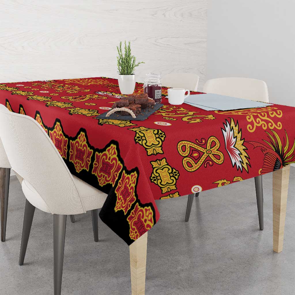 Papua Batik Motif Tablecloth Papua Spirit Red Version LT05 - Polynesian Pride