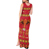 Papua Batik Motif Tank Maxi Dress Papua Spirit Red Version LT05 - Polynesian Pride