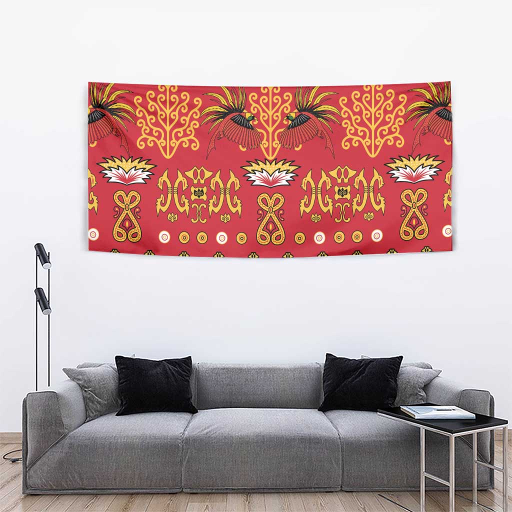 Papua Batik Motif Tapestry Papua Spirit Red Version - Polynesian Pride