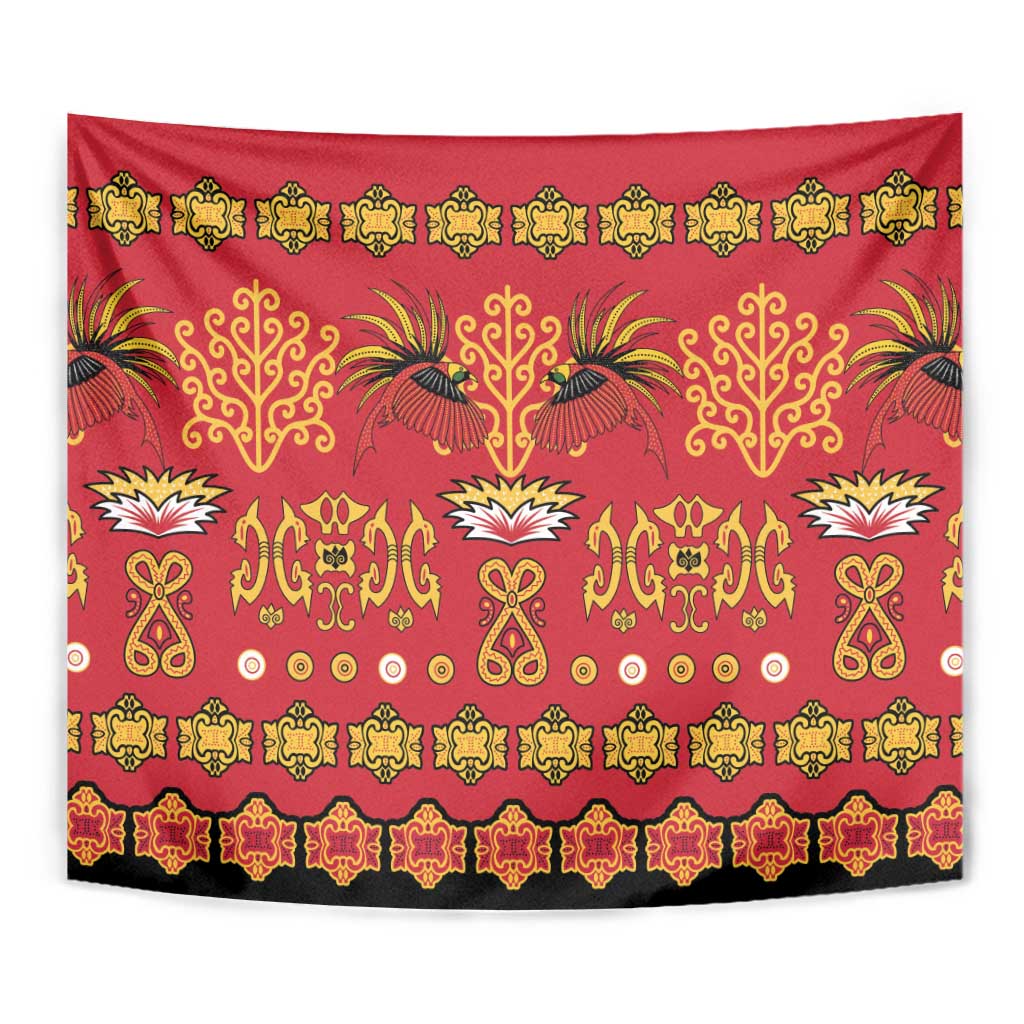 Papua Batik Motif Tapestry Papua Spirit Red Version - Polynesian Pride