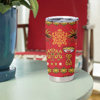 Papua Batik Motif Tumbler Cup Papua Spirit Red Version - Polynesian Pride
