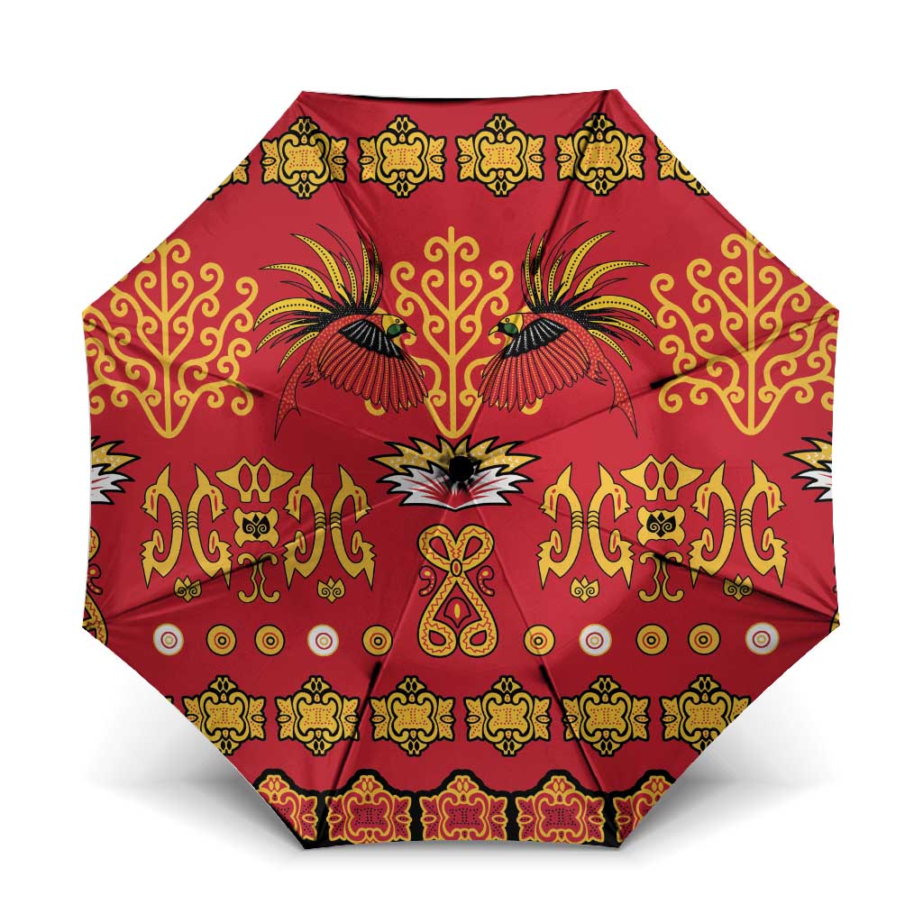 Papua Batik Motif Umbrella Papua Spirit Red Version - Polynesian Pride