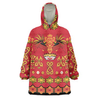 Papua Batik Motif Wearable Blanket Hoodie Papua Spirit Red Version LT05 One Size Red - Polynesian Pride