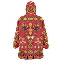 Papua Batik Motif Wearable Blanket Hoodie Papua Spirit Red Version LT05 - Polynesian Pride