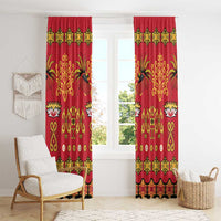 Papua Batik Motif Window Curtain Papua Spirit Red Version - Polynesian Pride