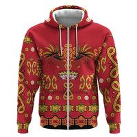 Papua Batik Motif Zip Hoodie Papua Spirit Red Version - Polynesian Pride