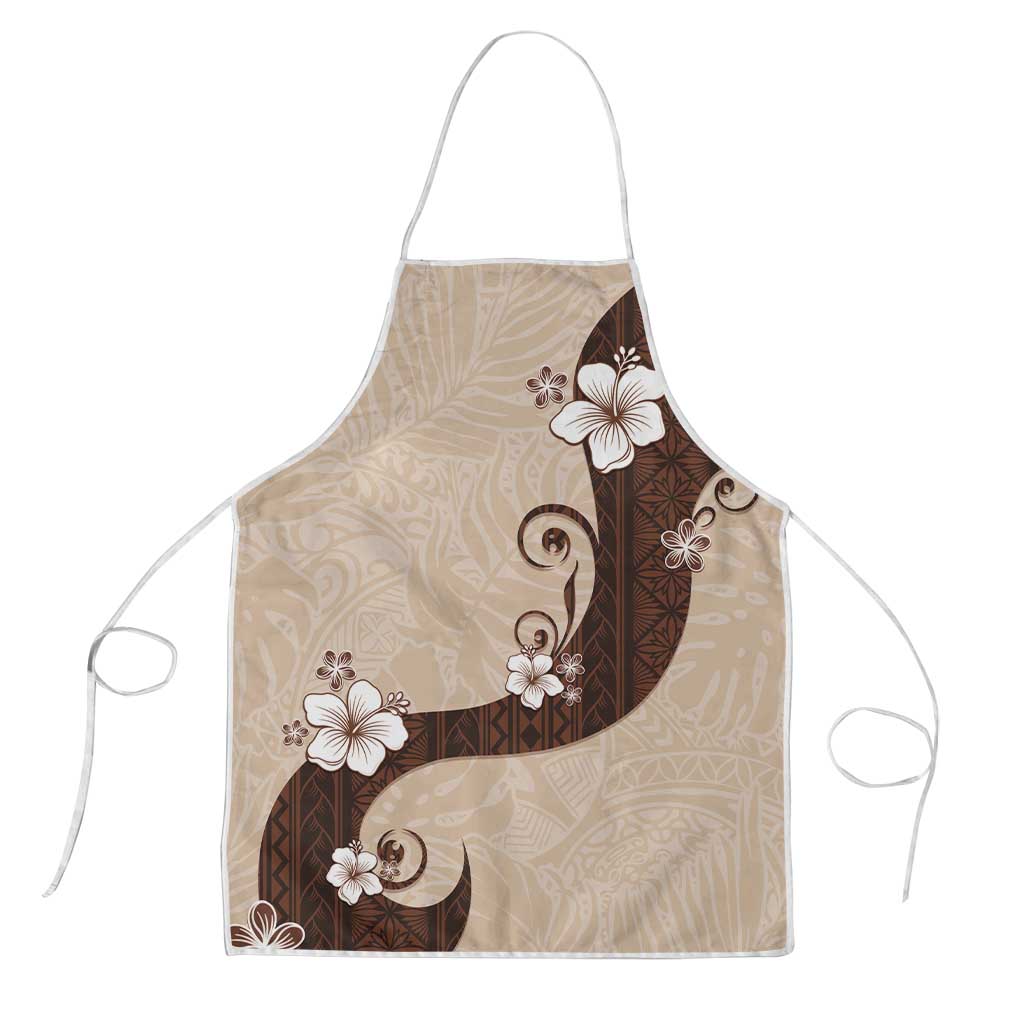 Polynesia Hibiscus Apron Cameo Curve Motif LT05 Beige - Polynesian Pride