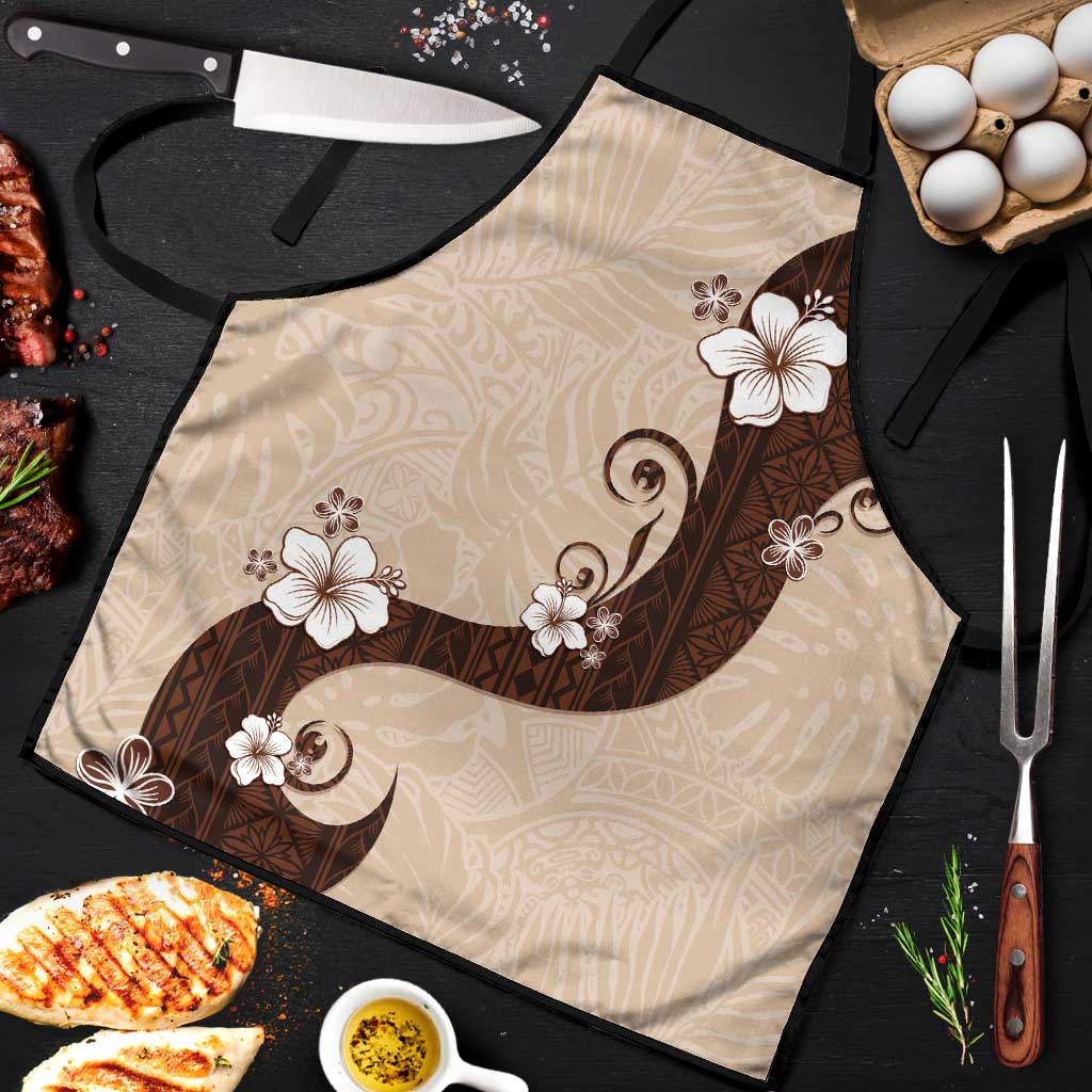 Polynesia Hibiscus Apron Cameo Curve Motif LT05 Beige - Polynesian Pride