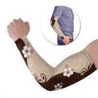 Polynesia Hibiscus Arm Sleeves Cameo Curve Motif - Polynesian Pride