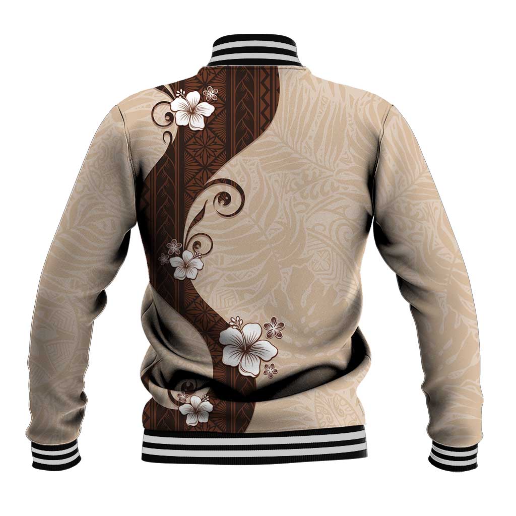 Polynesia Hibiscus Baseball Jacket Cameo Curve Motif LT05 - Polynesian Pride