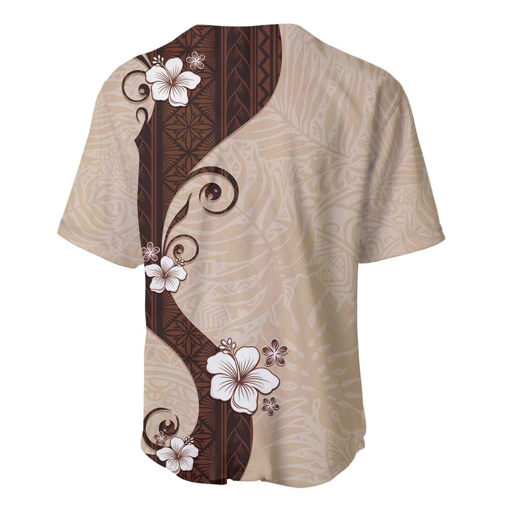 Polynesia Hibiscus Baseball Jersey Cameo Curve Motif - Polynesian Pride