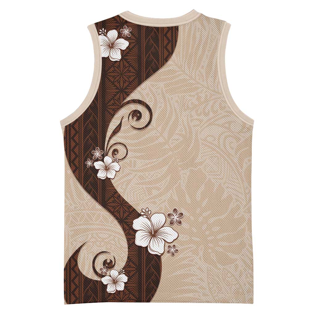 Polynesia Hibiscus Basketball Jersey Cameo Curve Motif LT05 - Polynesian Pride