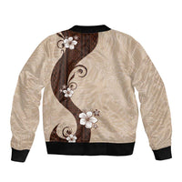 Polynesia Hibiscus Bomber Jacket Cameo Curve Motif - Polynesian Pride