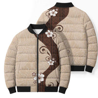 Polynesia Hibiscus Bomber Puffer Jacket Cameo Curve Motif LT05 - Polynesian Pride