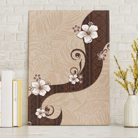 Polynesia Hibiscus Canvas Wall Art Cameo Curve Motif LT05 Without Frame Beige - Polynesian Pride