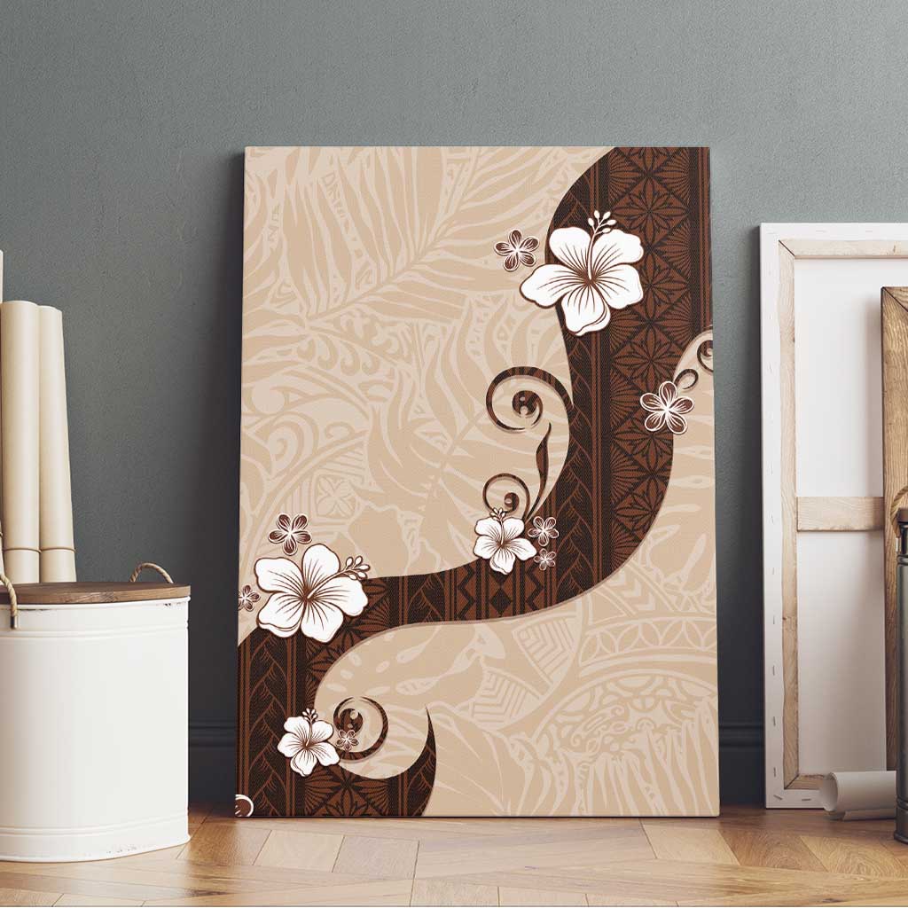 Polynesia Hibiscus Canvas Wall Art Cameo Curve Motif LT05 - Polynesian Pride